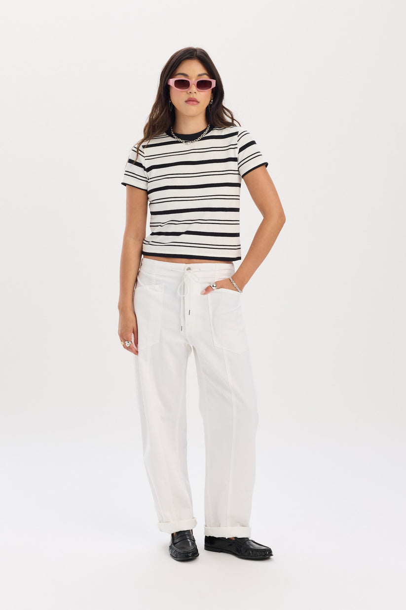 Villa Drawstring Barrel Leg Pant - Lamb