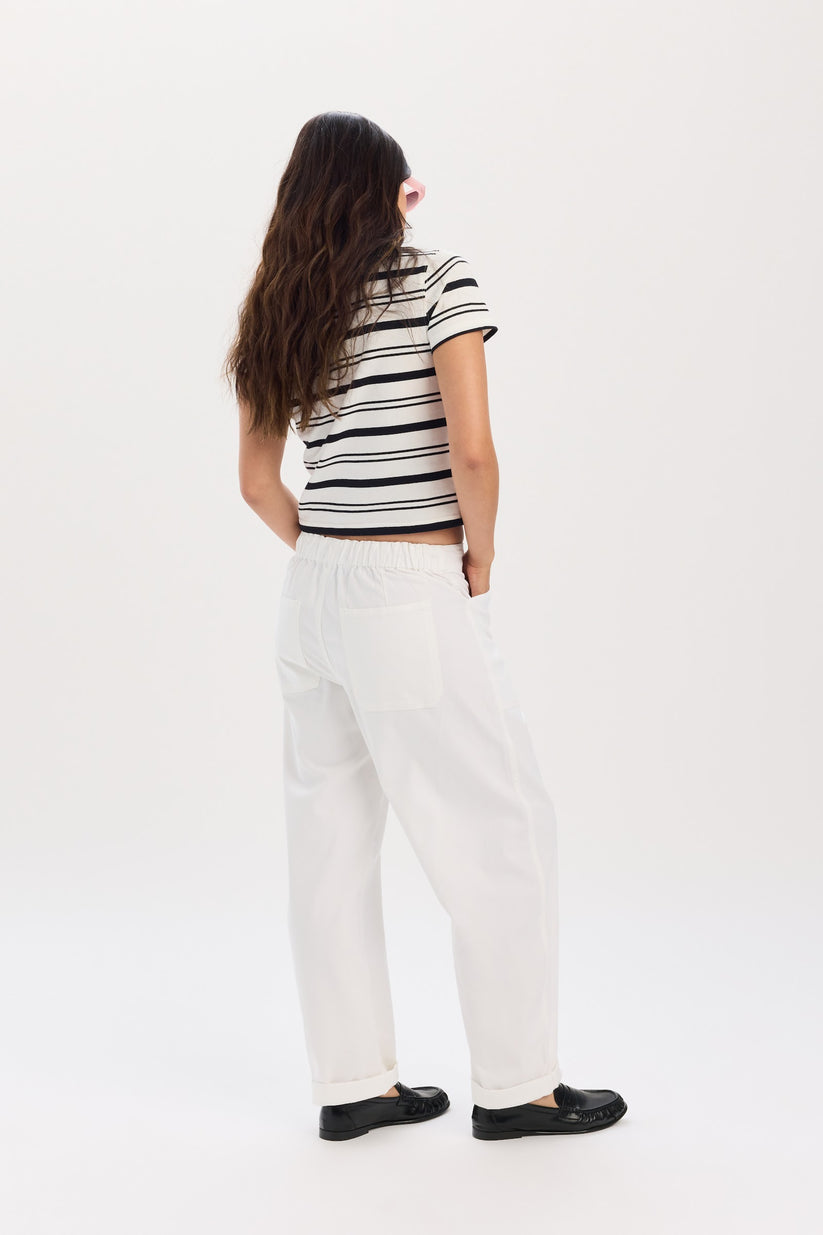 Villa Drawstring Barrel Leg Pant - Lamb