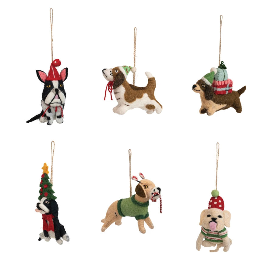 Holiday Dog Wool Ornament
