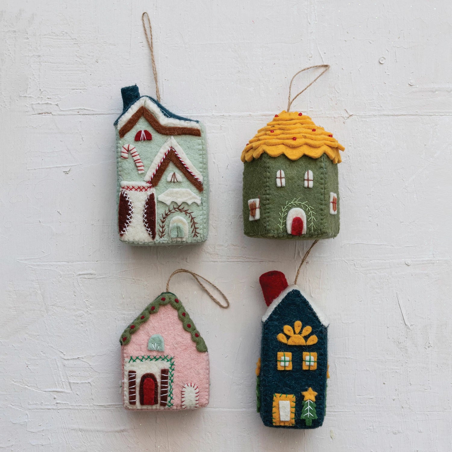 Navy House Felt Ornament