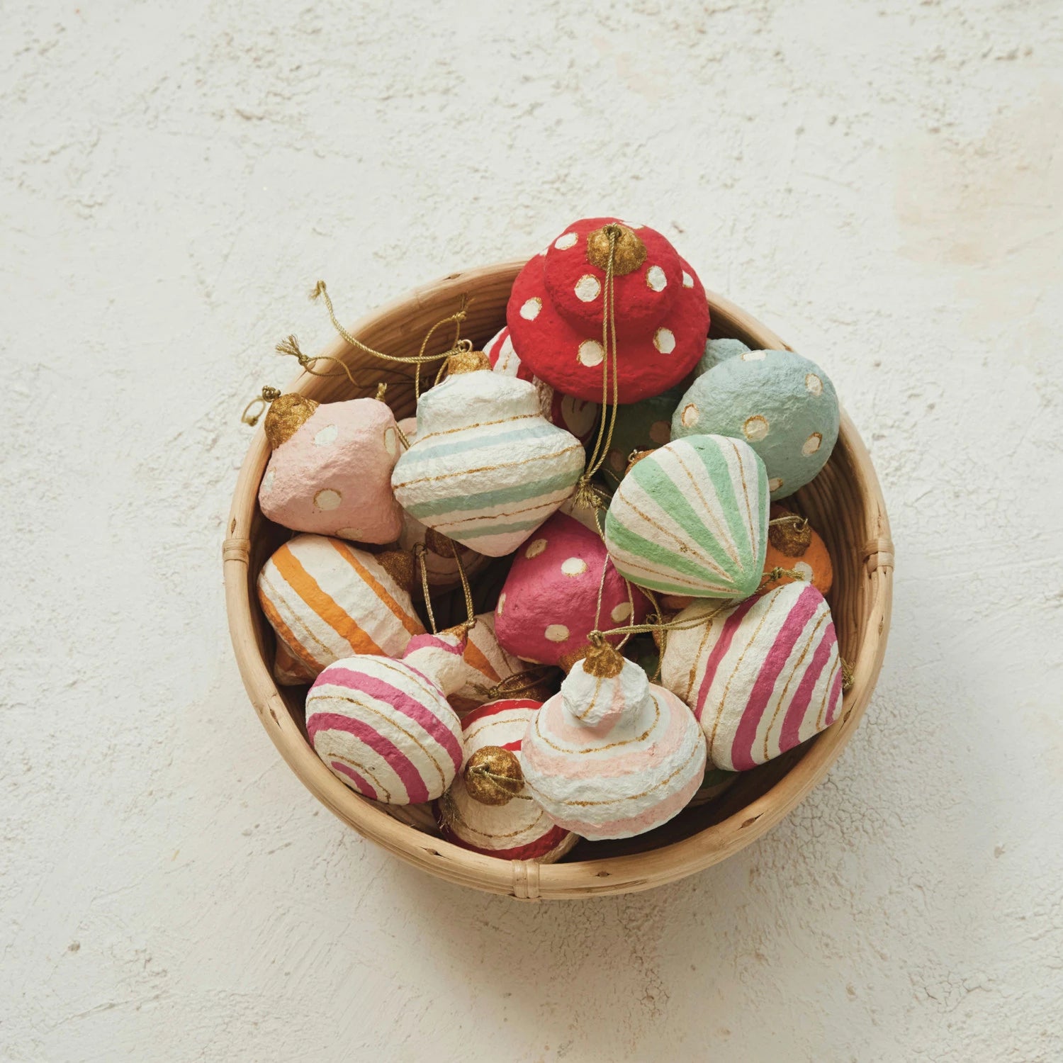 Pastel Paper Mache Ornaments
