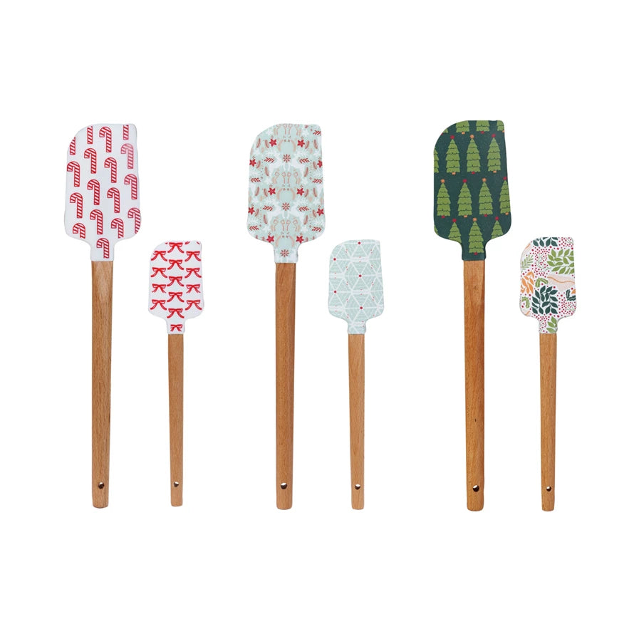 Holiday Pattern Silicone Spatula Set