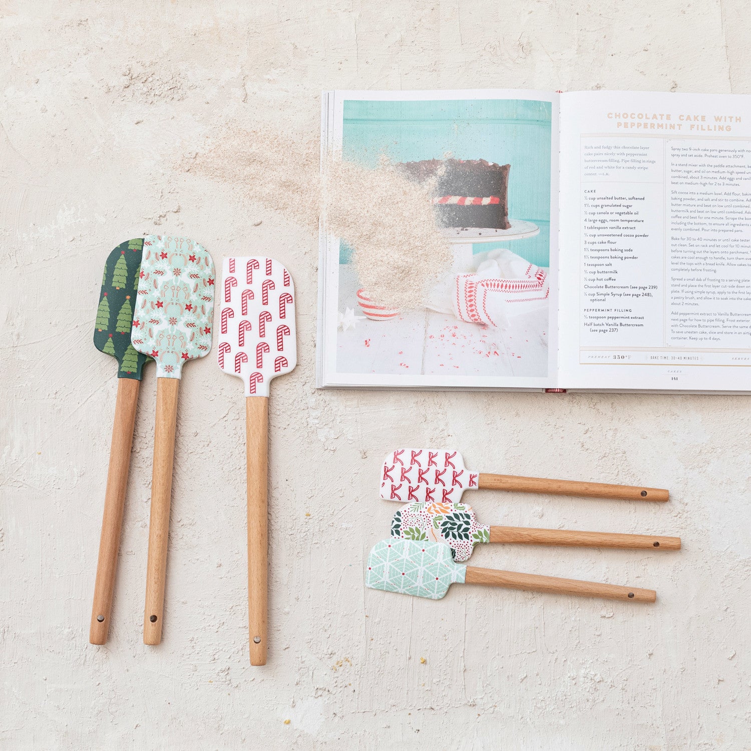 Holiday Pattern Silicone Spatula Set