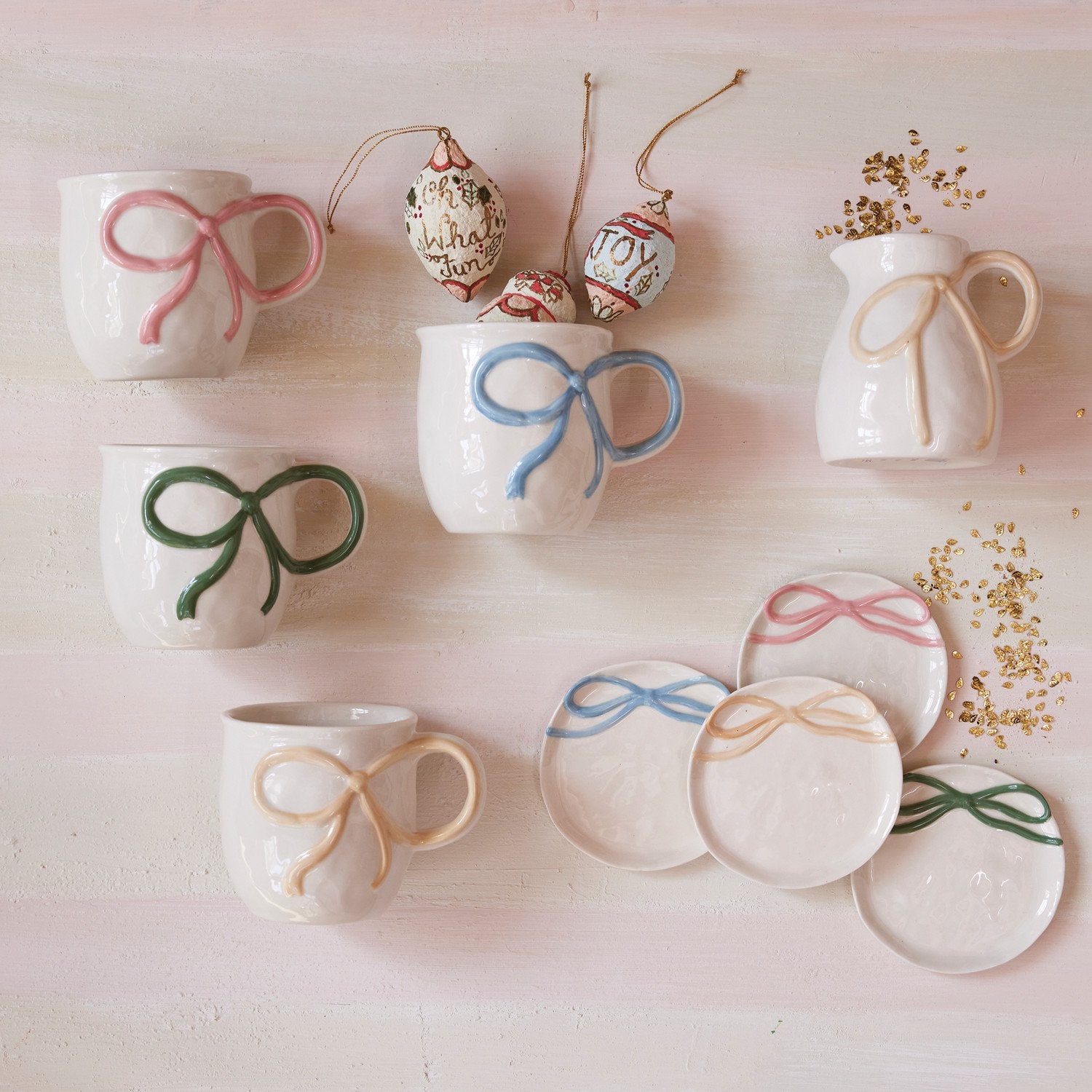 Holiday Bow Stoneware Dish