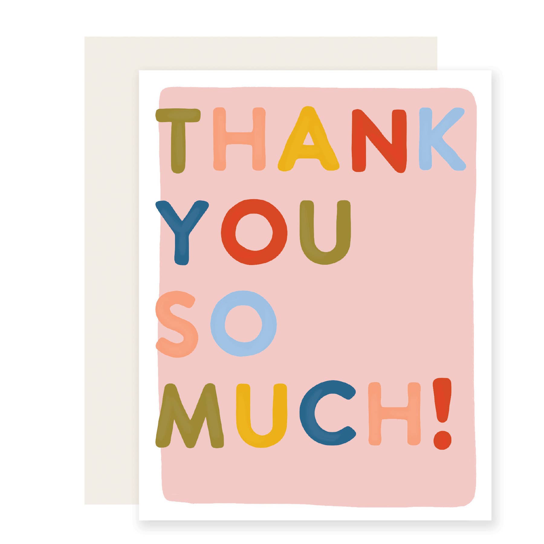 Colorful Block Letter Thank You Card