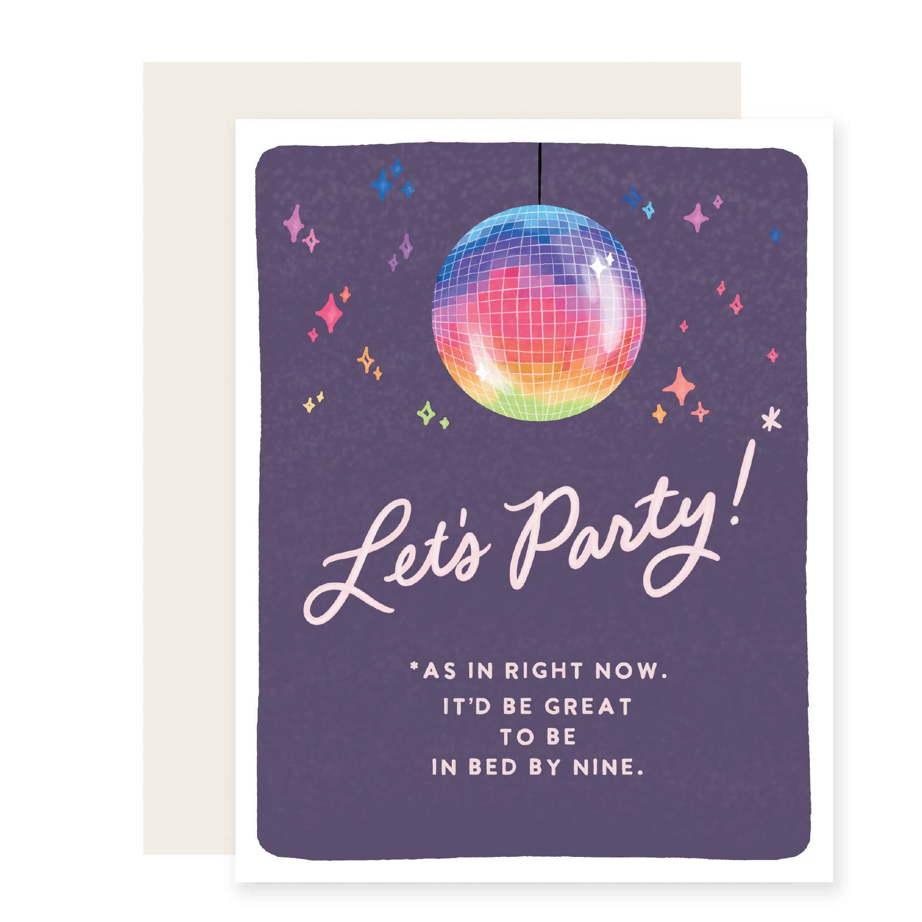 Bed By 9 Disco Ball Birthday Greeting Card