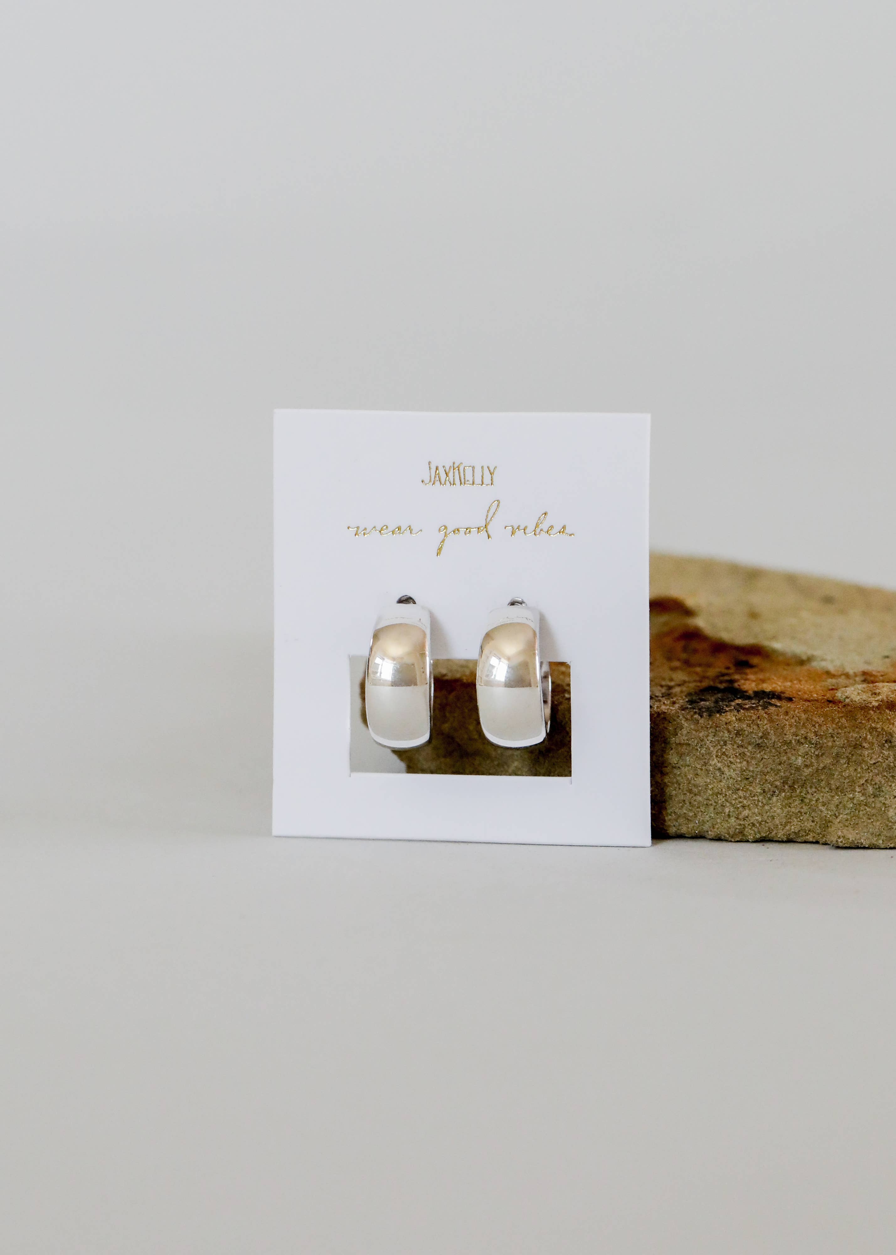 Silver Wide Hoop Earring
