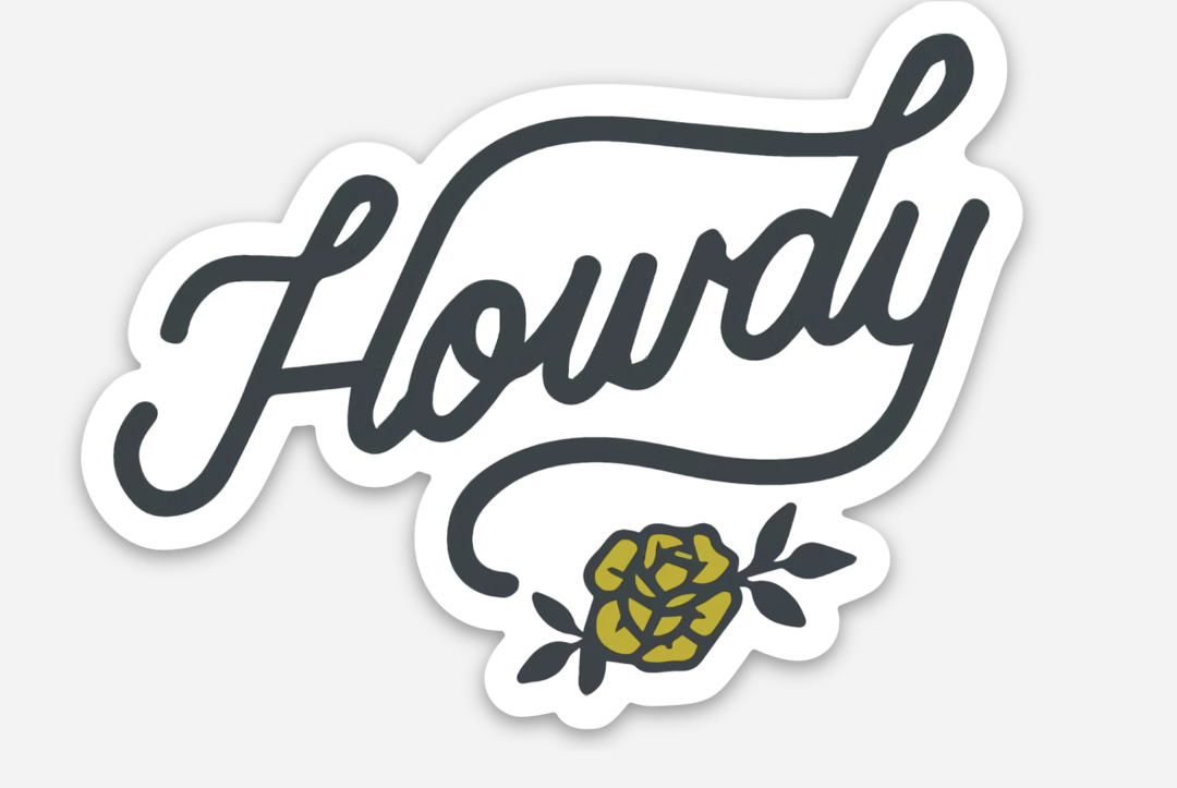 Howdy Yellow Rose Sticker
