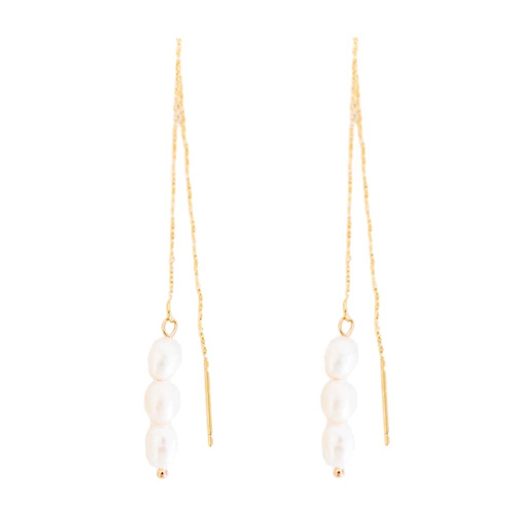 Skinny Pearl Threader Earrings *FINAL SALE*