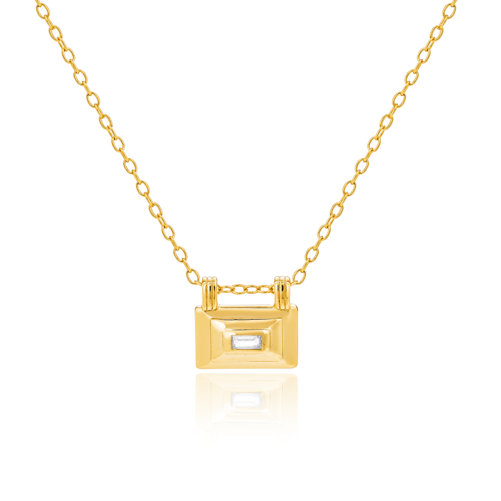 Poppy Baguette Pendant Necklace