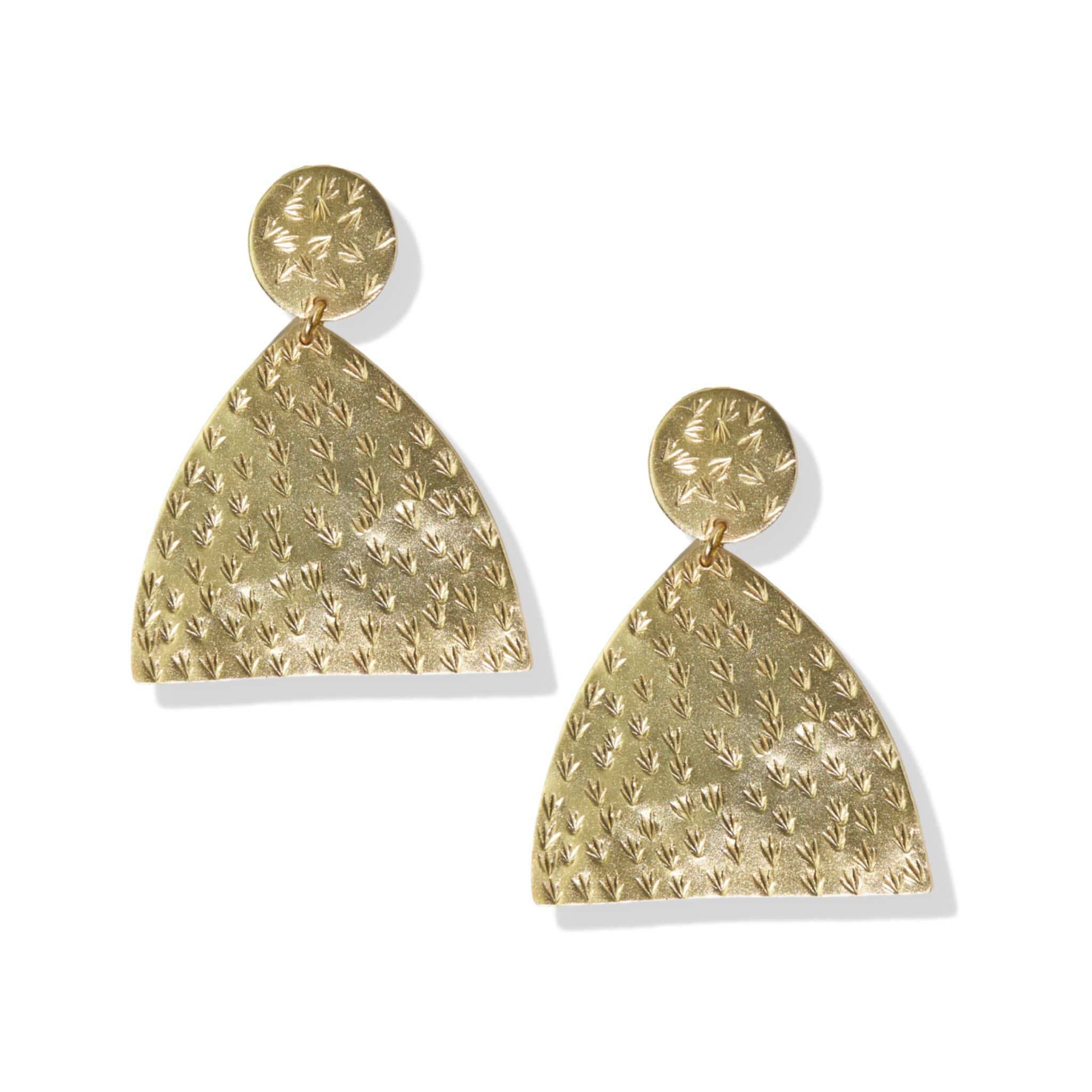 Gretchen Etched Triangle Earrings