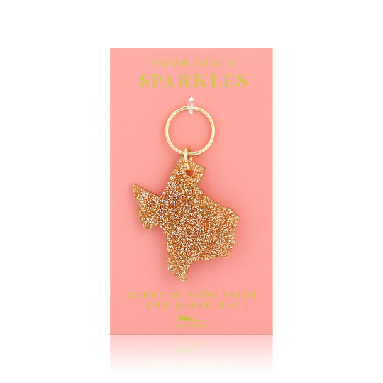 Glitter Texas Keychain