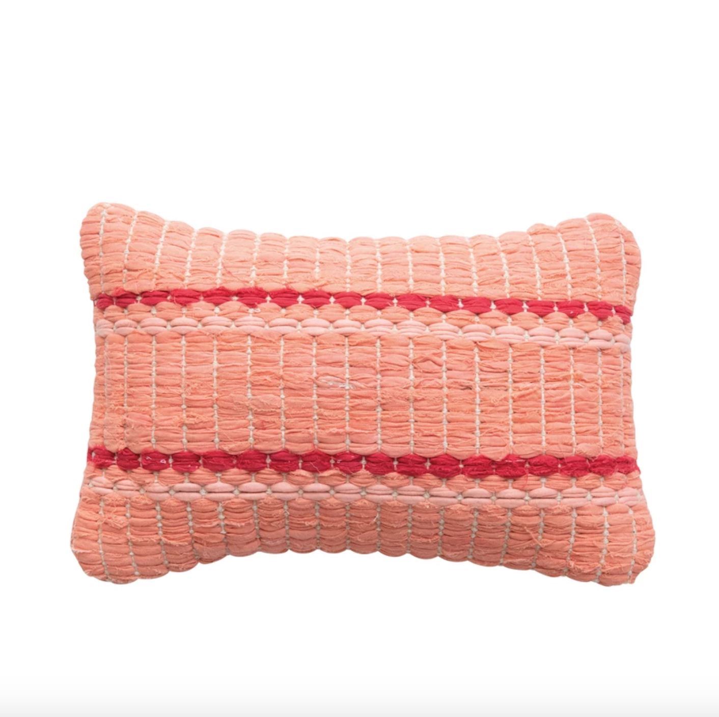 Red + Pink Holiday Woven Lumbar Pillow