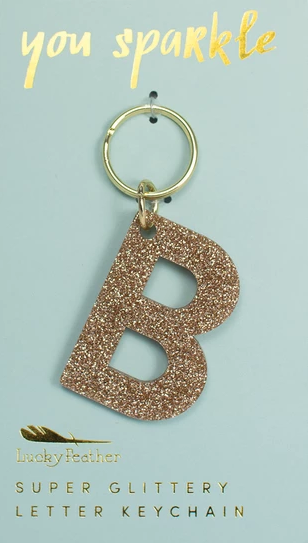 Glitter Initial Keychain