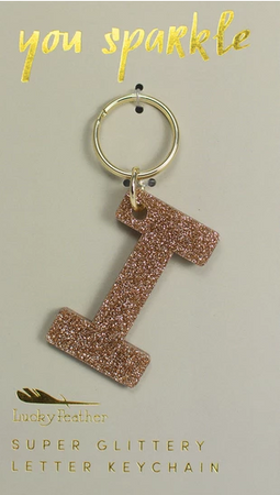 Glitter Acrylic Sparkling Initial Key Chain