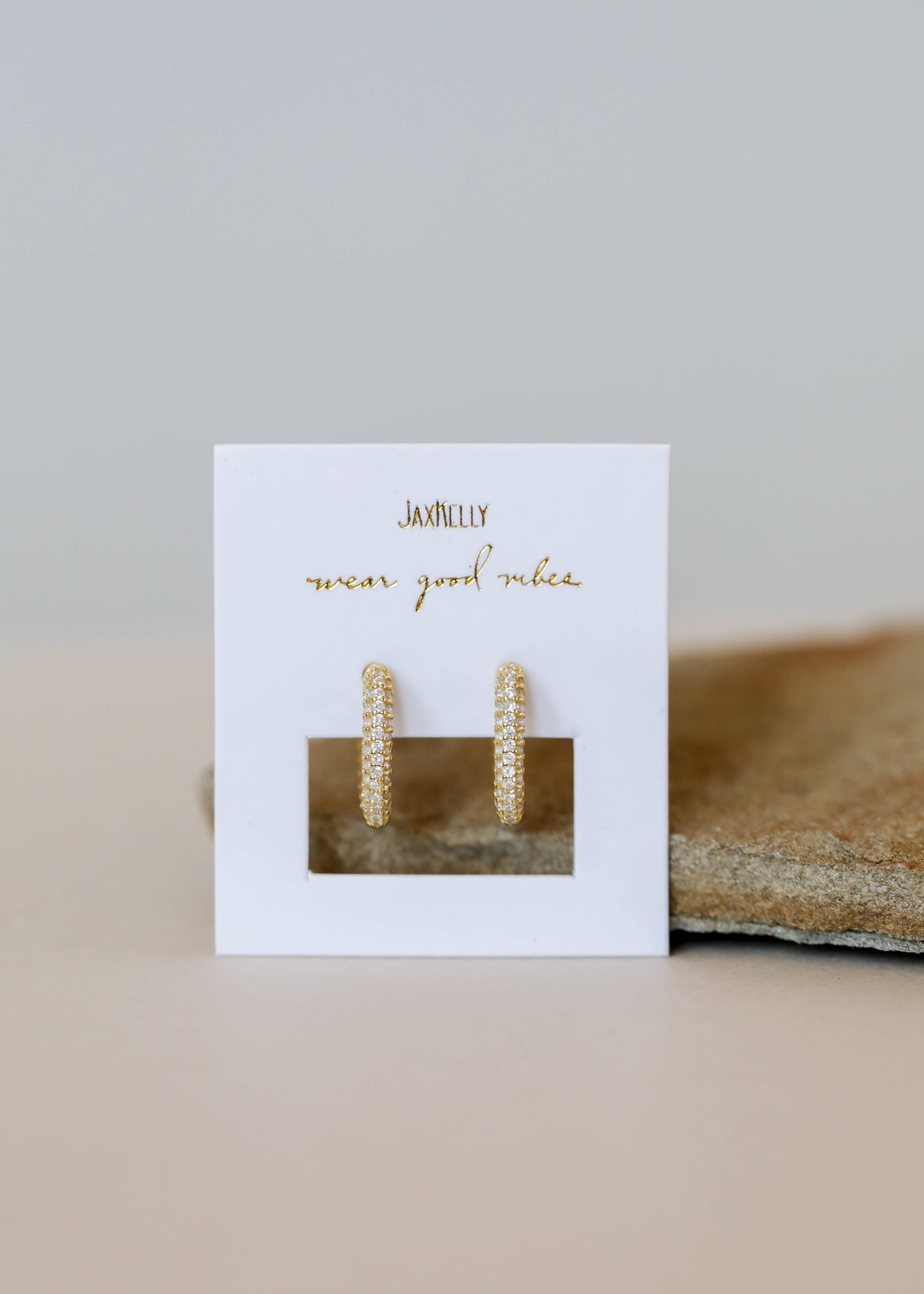 Gold Pavé Hoop Earring