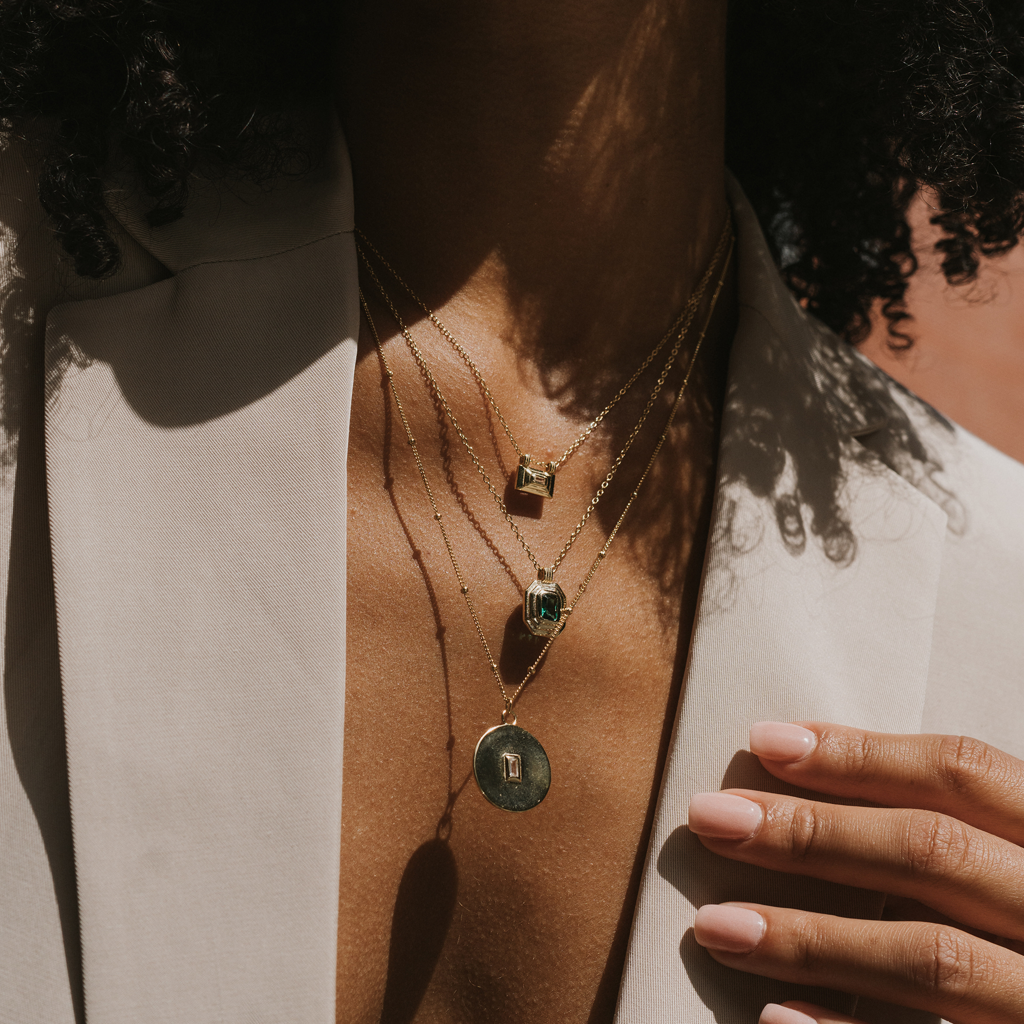 Poppy Baguette Pendant Necklace