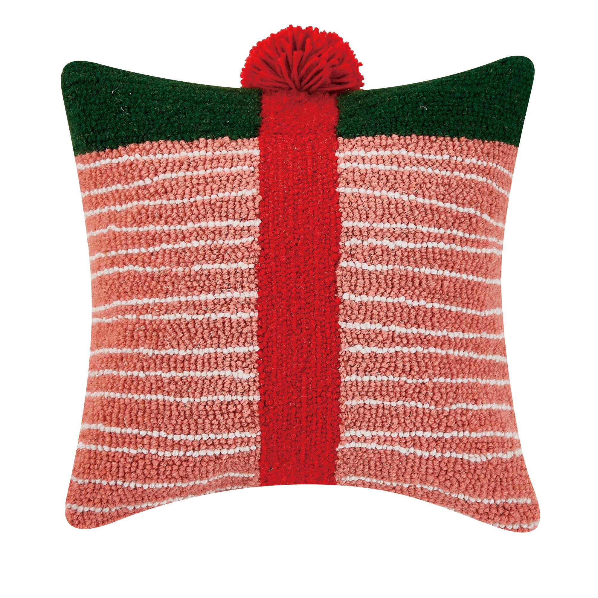 Pink + Green Striped Gift Pillow