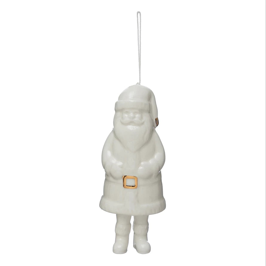 Santa Stoneware Bell Ornament